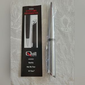 Quill silver pen stainless steel w/ chrome trim NEW